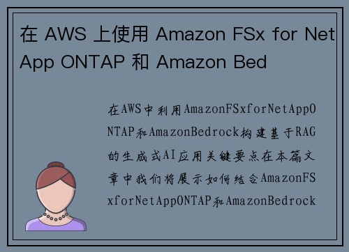 在 AWS 上使用 Amazon FSx for NetApp ONTAP 和 Amazon Bed